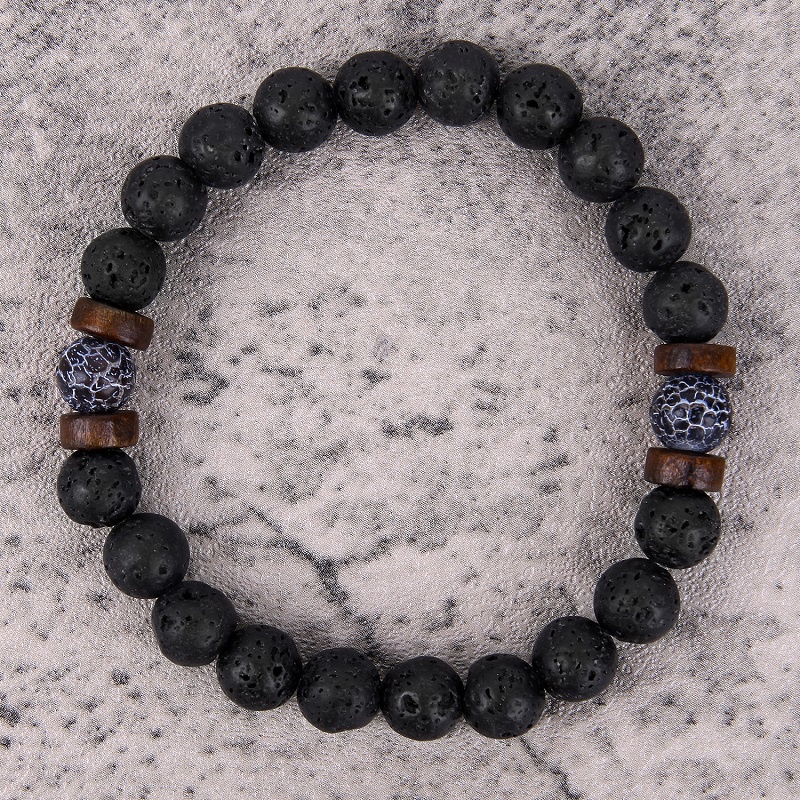 Pulsera De Piedra Volc Nica Para Hombre De Mm Difusor De Cuentas