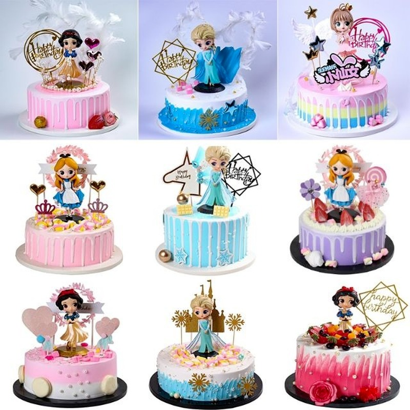 Nuevo Disney Frozen Princesa Anna Elsa Figuras De Acción Cake Topper