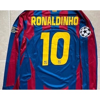 Camiseta De F Tbol Barcelona Retro De Manga Larga Ronaldinho