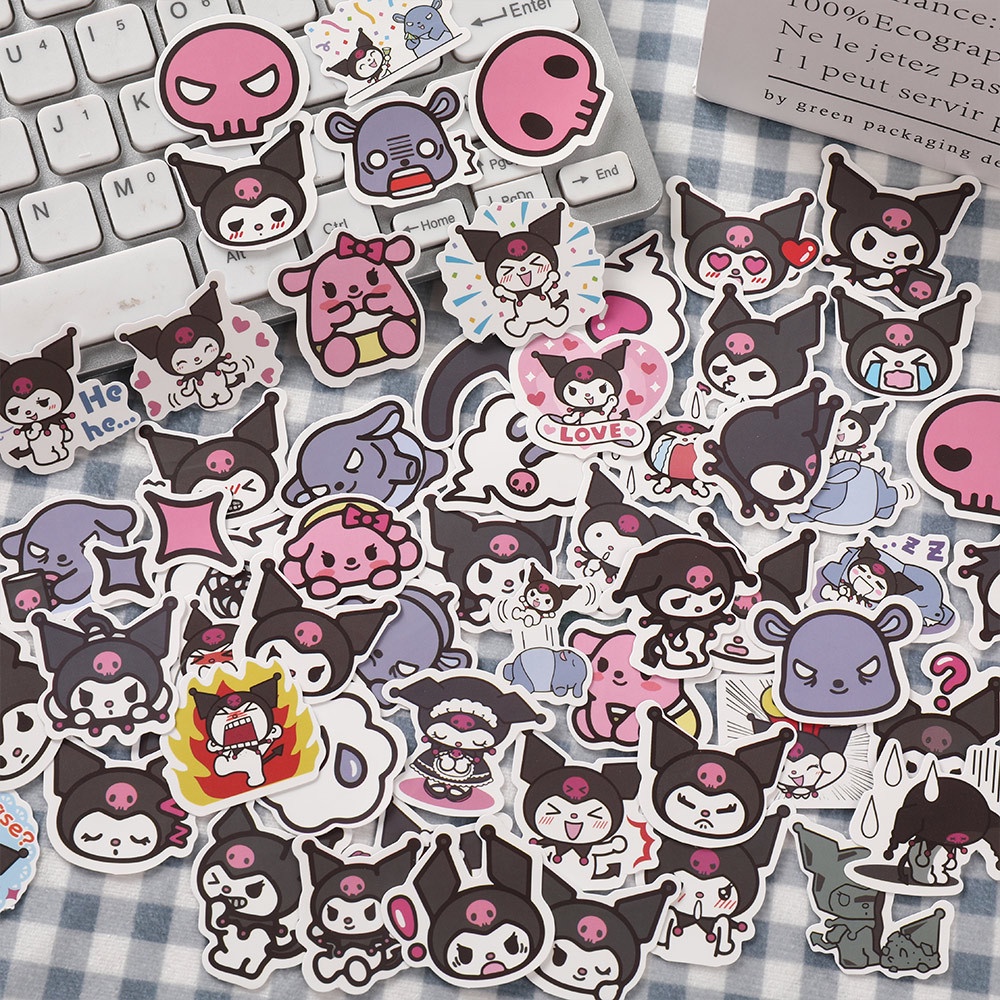 60 Hojas Sanrio Pegatinas Kuromi Epoxi Teléfono Funda Decoración