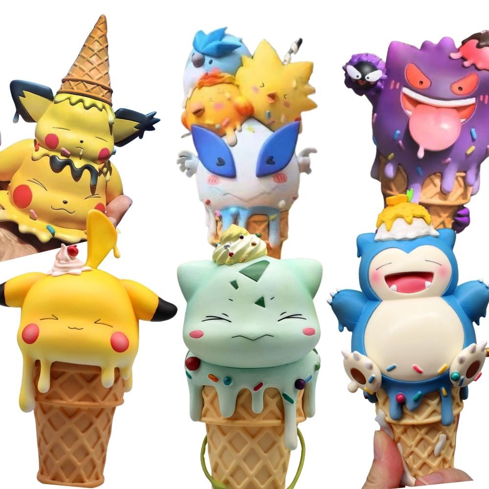 Anime Pokemon Figuras Gengar Pikachu Snorlax Psyduck Bulbasaur Lindo