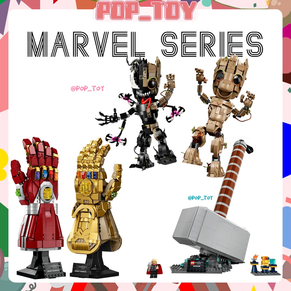 MOC Super Heroes Marvel Avengers Infinity Gauntlet Nano Martillo De