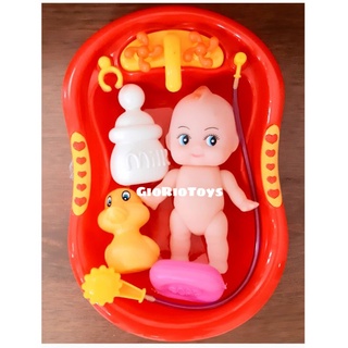 Juego de bañera de baño para bebé, juego de cepillo de dientes de jabón  para muñeca de bebé, juguete para muñecas de bebé, accesorios para niños