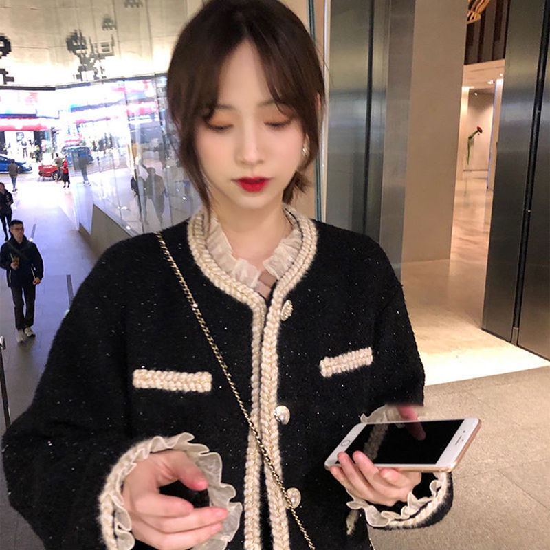 Chanel Tweed Peque o Fragancia Abrigo De Las Mujeres Primavera Y