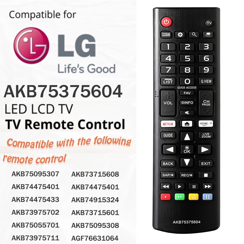 AKB75095308 - Mando a distancia para LG LCD TV, control remoto universal  para Smart TV, control remoto para LG Smart TV, todos los modelos LCD LED  3D
