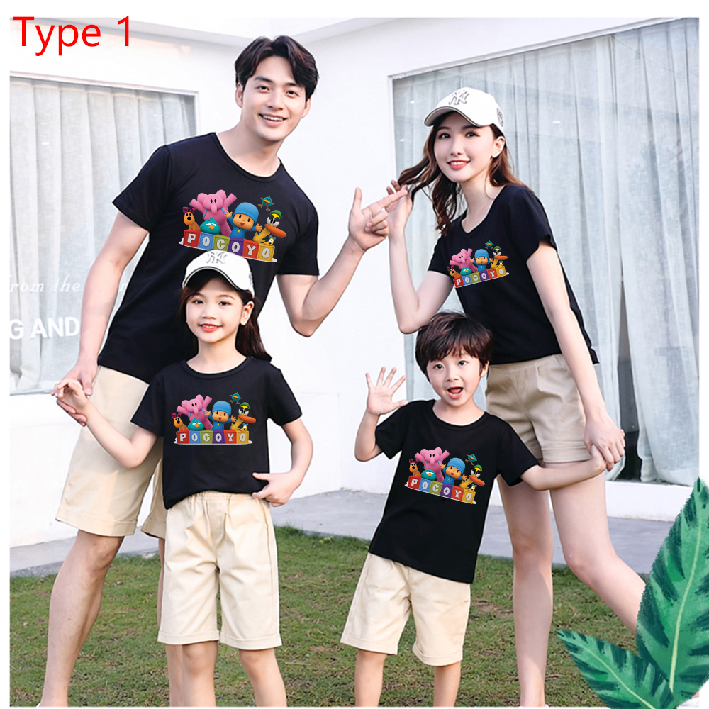 Pocoyo Pap Mam E Hija Hijo Polera Linda Moda De Aspecto Familiar