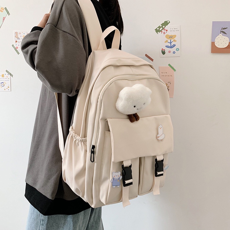 Mochila multibolsillos Aesthetic College - Tienda de moda Kawaii