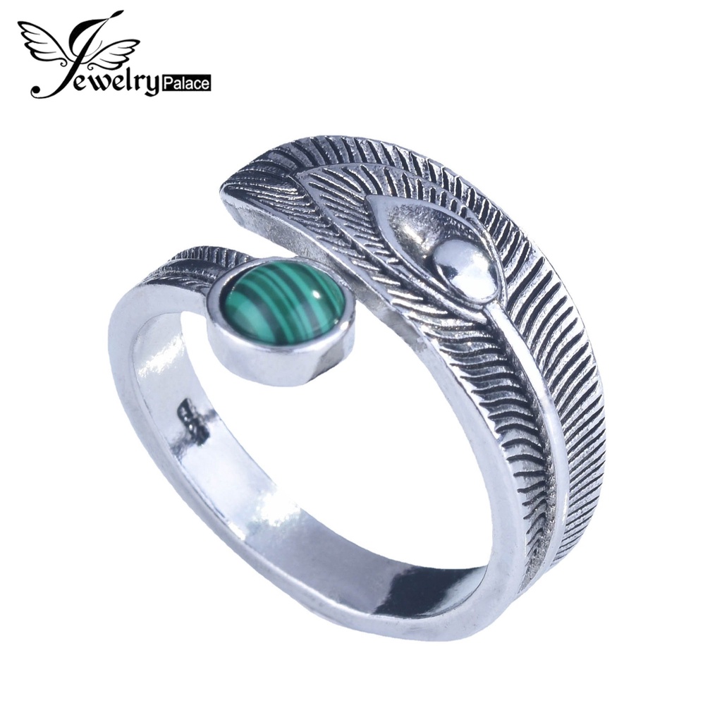 Anillo de malaquita natural Anillo de plata hecho a mano-925