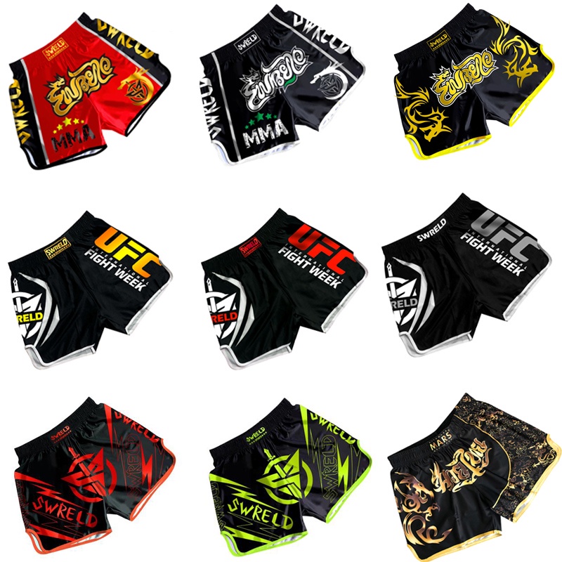 Orange Plaid Tartan Muay Thai Boxing Shorts