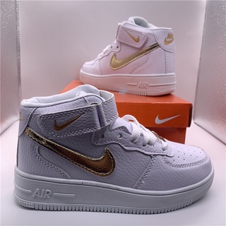 Zapatos Deportivos Para Niños Air Force One Zapatillas Bajas Para Niñas  Blancos