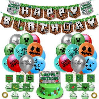 Minecraft globos Minecraft fiesta de cumpleaños globos de papel de aluminio  para niños fiesta clásico