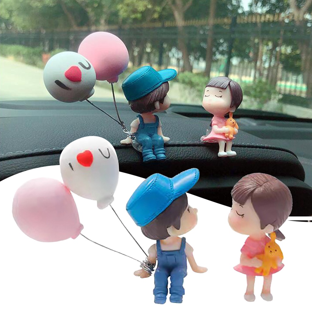 Comprar Decoración de coche, figuras de acción de parejas de dibujos  animados, adorno de globo, accesorios para salpicadero Interior de coche