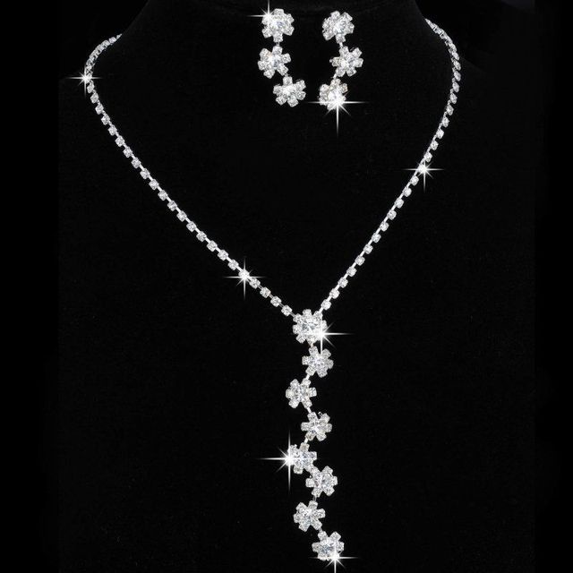 Blijery Elegantes Conjuntos De Joyas De Novia Para Dama De Honor Bling Rhinestone Crystal Collar
