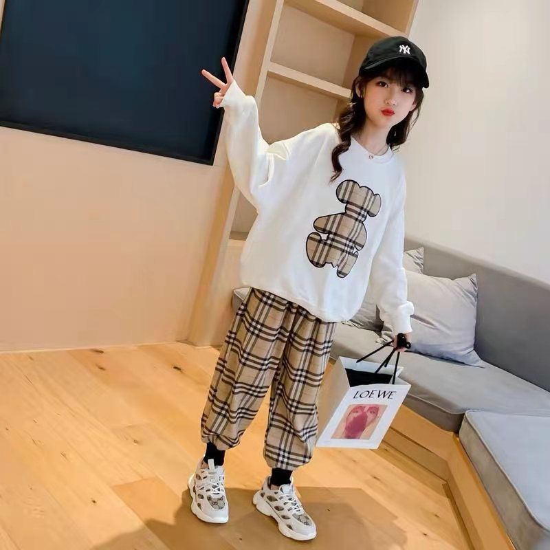 Polera De 2 A 12 Años + Pantalones 2pcs Traje De Niñas Conjunto De Ropa De  Niña Sudadera Con Capucha Manga Larga Camisa Algodón Tops Cuello Redondo |  Shopee Chile