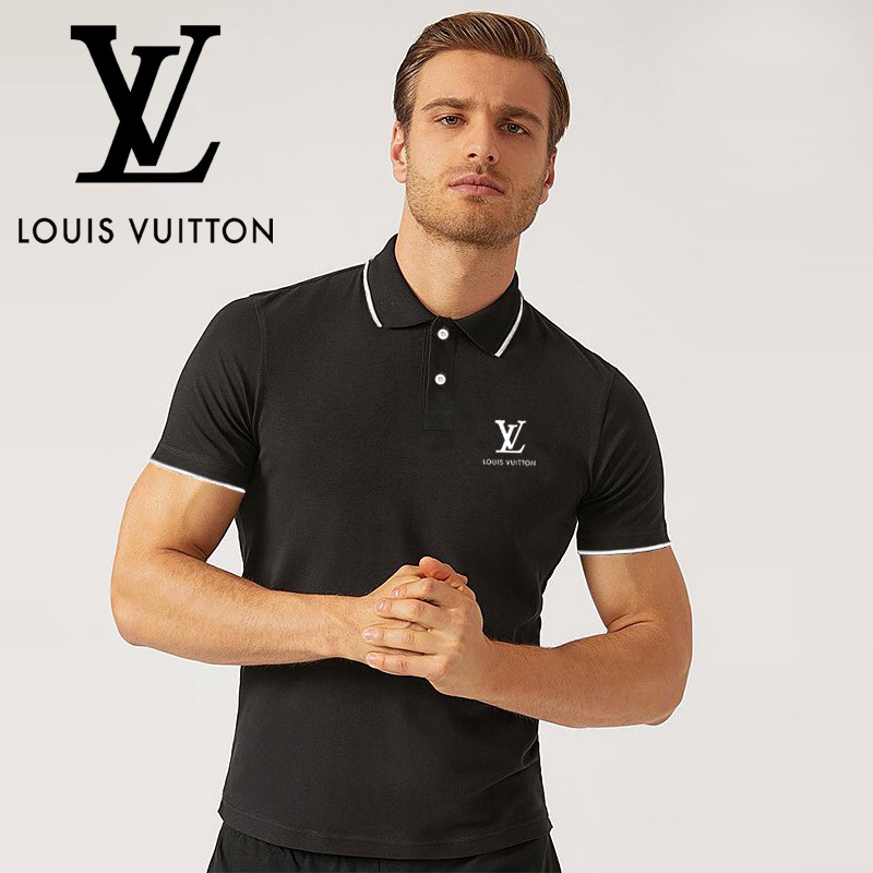 LV Polera Polo Lisa De Manga Corta Para Hombre S 3XL Shopee Chile