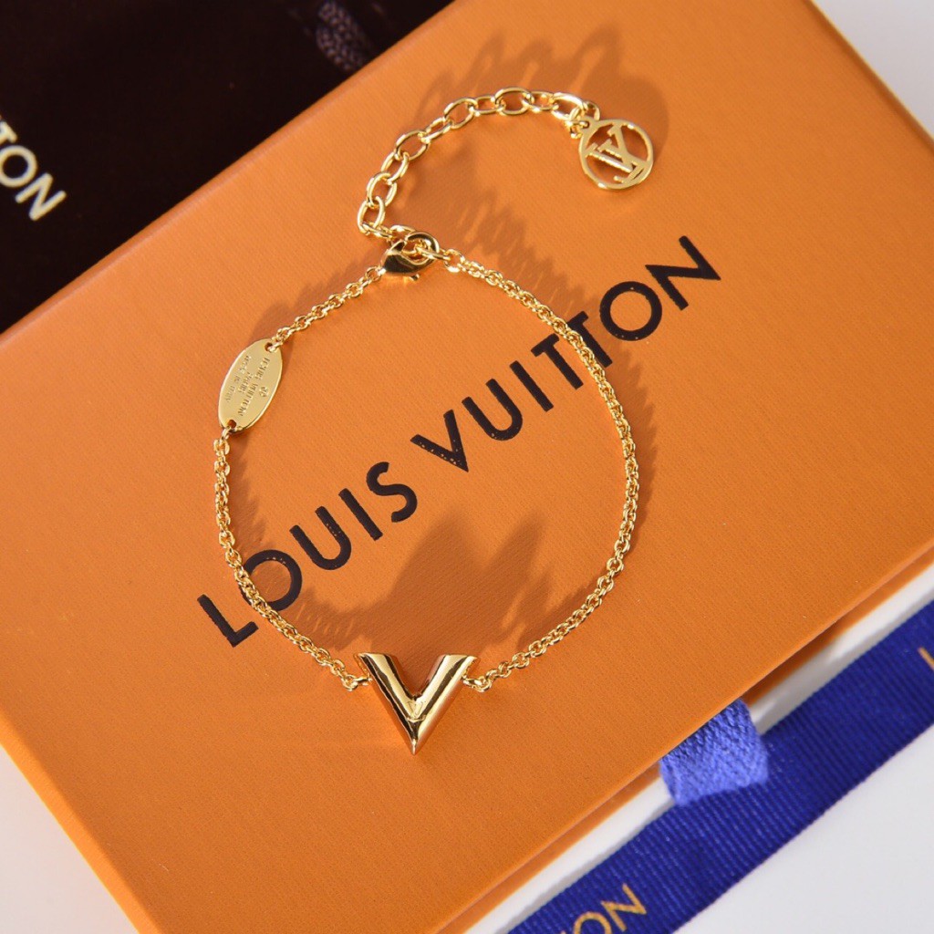 Latón Original Louis Vuitton monogram Pulsera Está A La Moda
