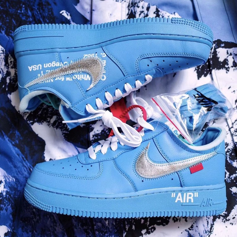 Air Force 1 Low Off-White MCA University Blue LaMelo Ball on the