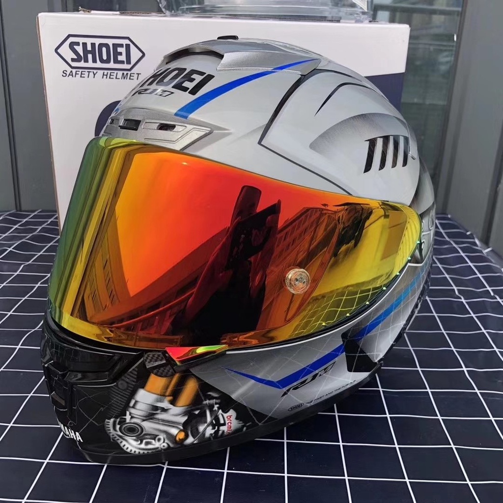 SHOEI X14 Casco De Moto De Cara Completa X14 YAMAHA R1M Plata De Montar Motocross Racing Motobike Shopee Chile