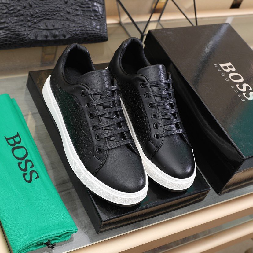  BOSS - Zapatillas bajas para hombre, Azul : Ropa