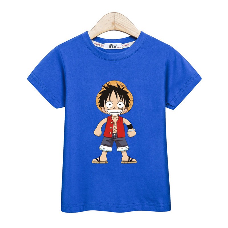 Franela Blanca Para Niños Unisex One Piece Luffy Sublimada