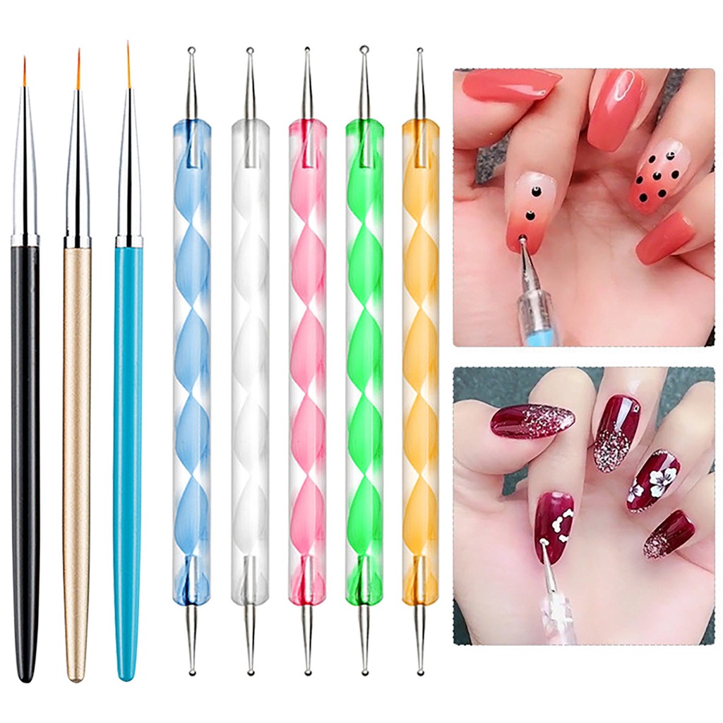 applelu*_* bolígrafos con 3 pinceles para pintar uñas/herramientas de de uñas | Shopee Chile