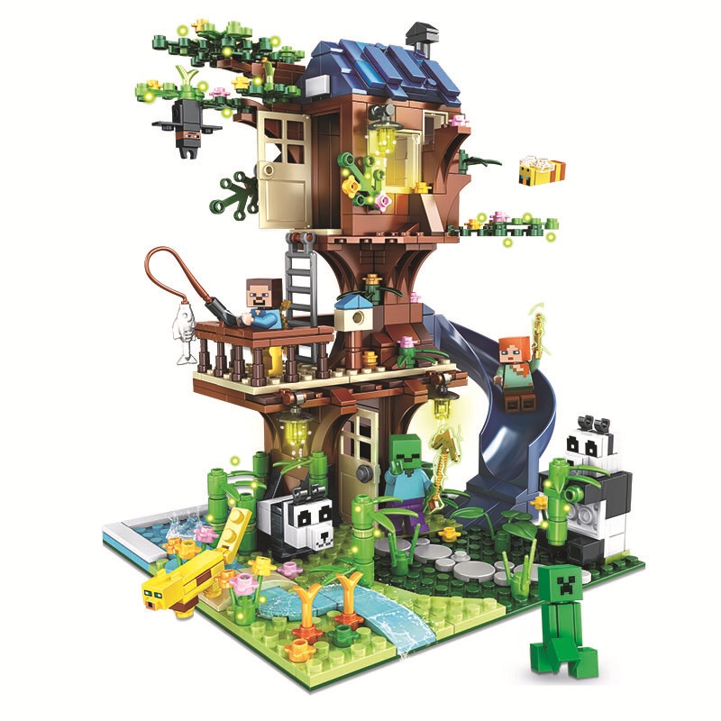 706pcs 2 en 1 lego minecraft rbol casa bloque de construcci n