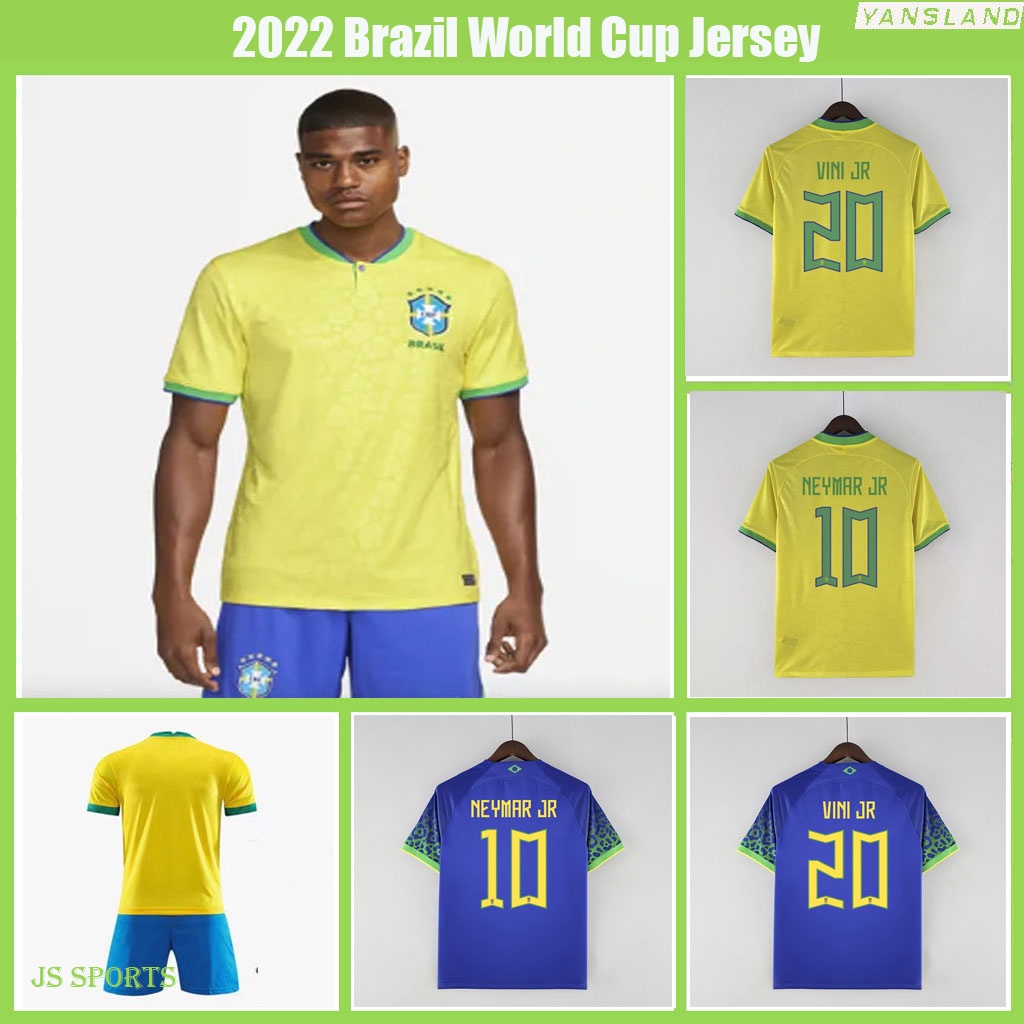Camiseta De Fútbol Brasil 2022 Copa Del Mundo Para Neymar Vini JR