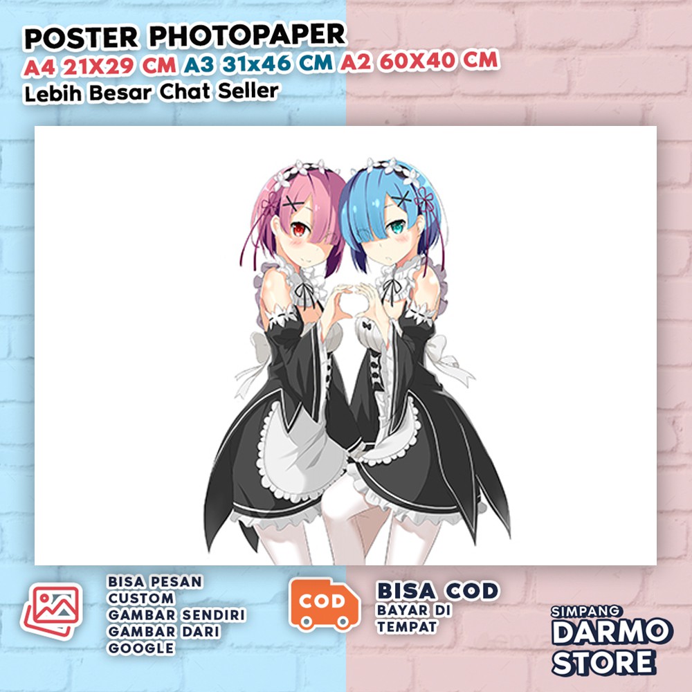 Póster Re Zero vida de partida en otro mundo Rezero Emilia freno Ram ...
