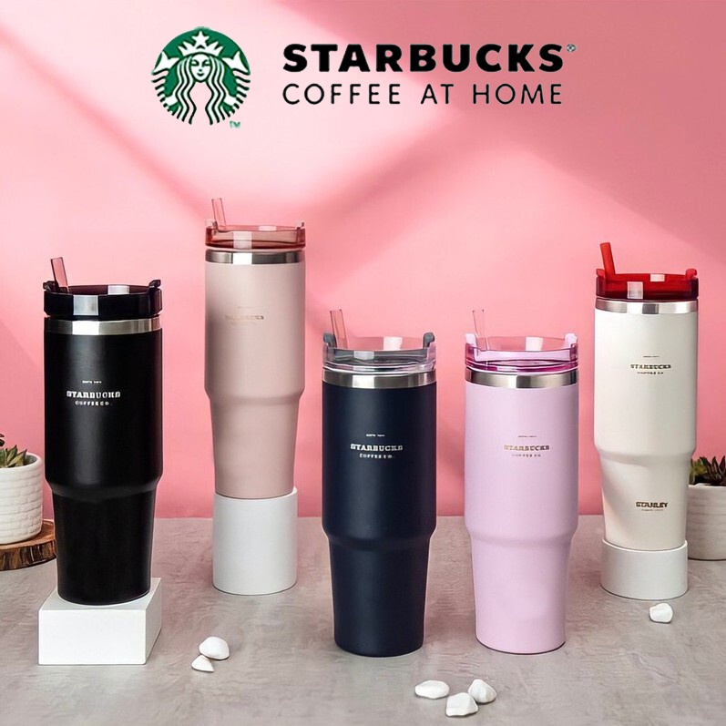 thermos [DMC] Estilo ins Vaso starbucks Con Pajita De Acero Inoxidable Termo De Vacío Shopee