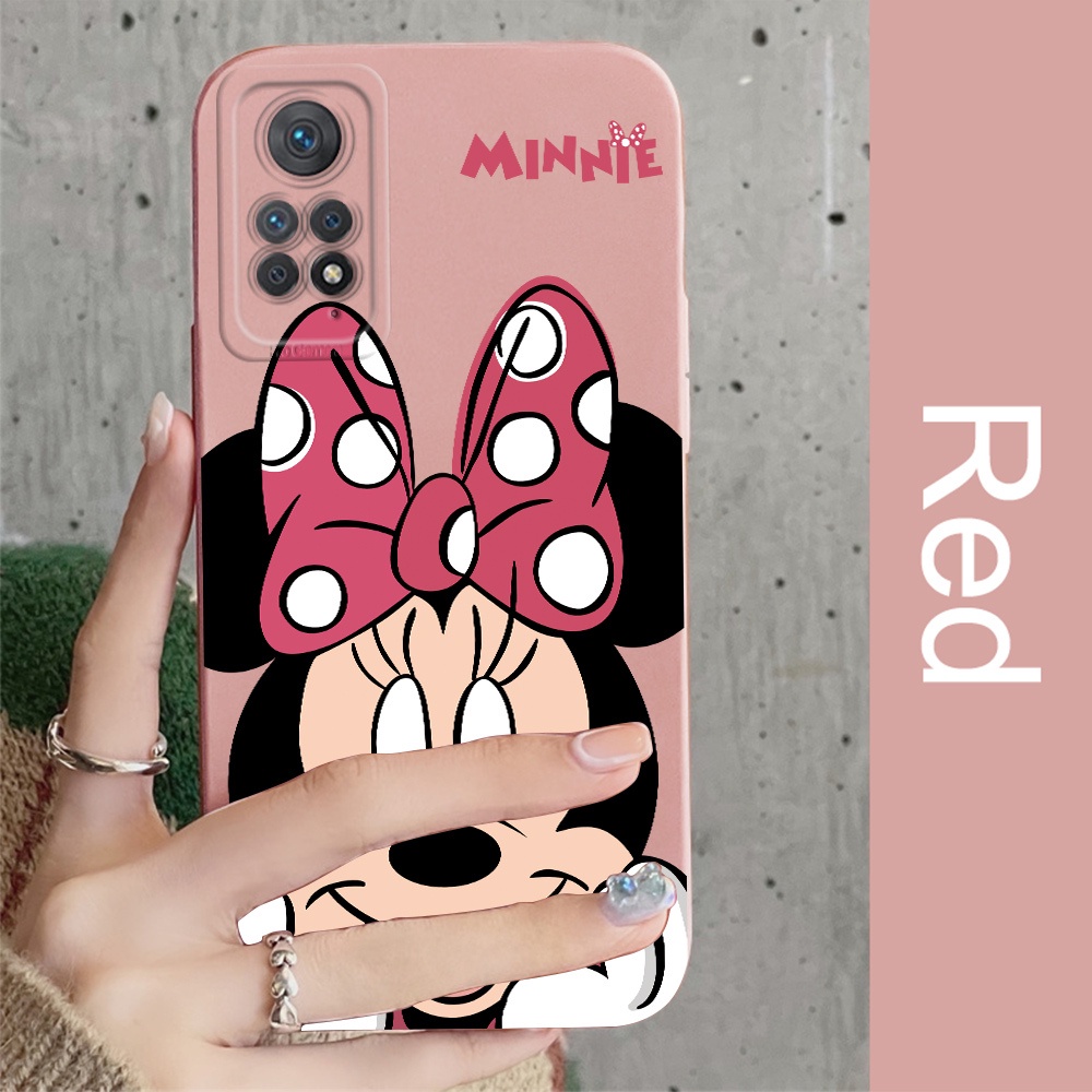 Fundas Para Xiaomi Redmi Note 11 Pro + 5G 4G/5G 11S (Con Pulsera) Suave  Borde Cuadrado De Dibujos Animados (Mickey Minnie) Patrón Cubierta Trasera  Teléfono Funda