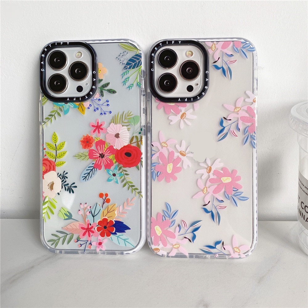 Funda Para iPhone 13 Pro max Flower case Para 12 Color Rosa Carcasa Para 7  8Plus X XR Xs A Prueba De Golpes Para 11 as Girls
