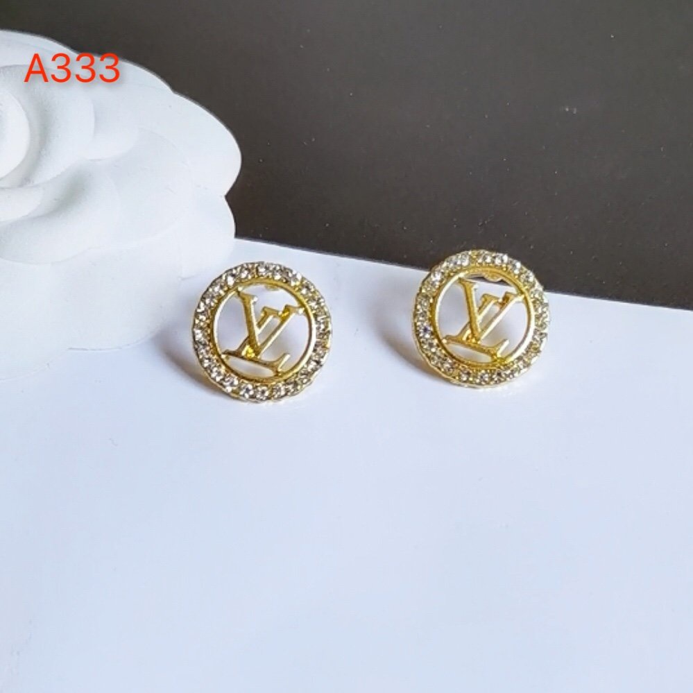 Pendientes LV De Acero De Titanio Con Letras Logo Louis Vuitton Aretes De  Aro Joyería Para Mujer