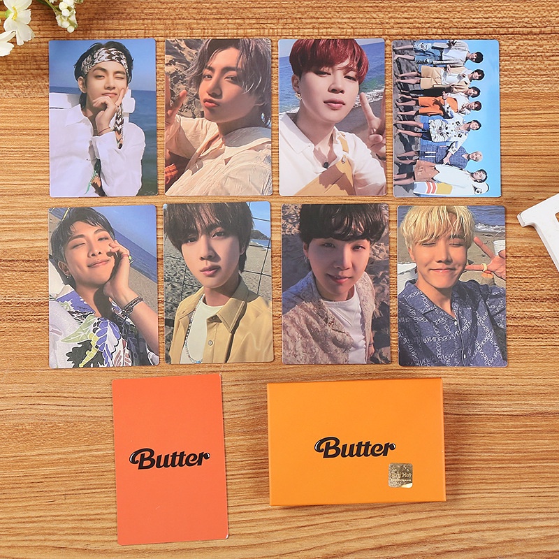8 Unids/SET KPOP Bts Mantequilla Póster Photocard Lomo Tarjetas