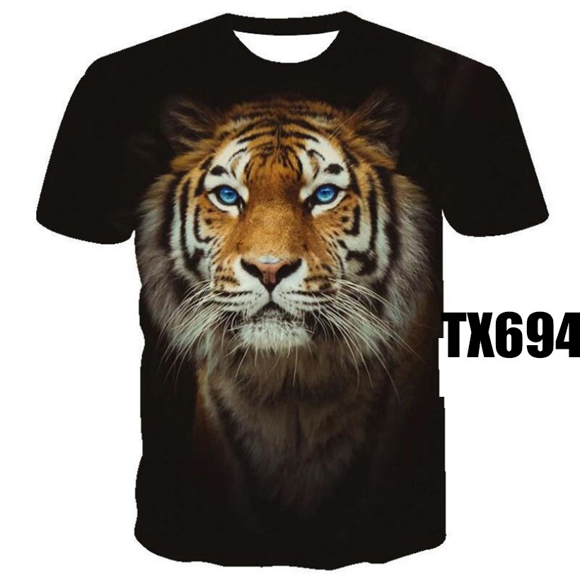 Polera Para Hombre Estampado 3D animal Dominante Tridimensional De Tigre Manga Corta Diseno Divertido casual top Shopee Chile