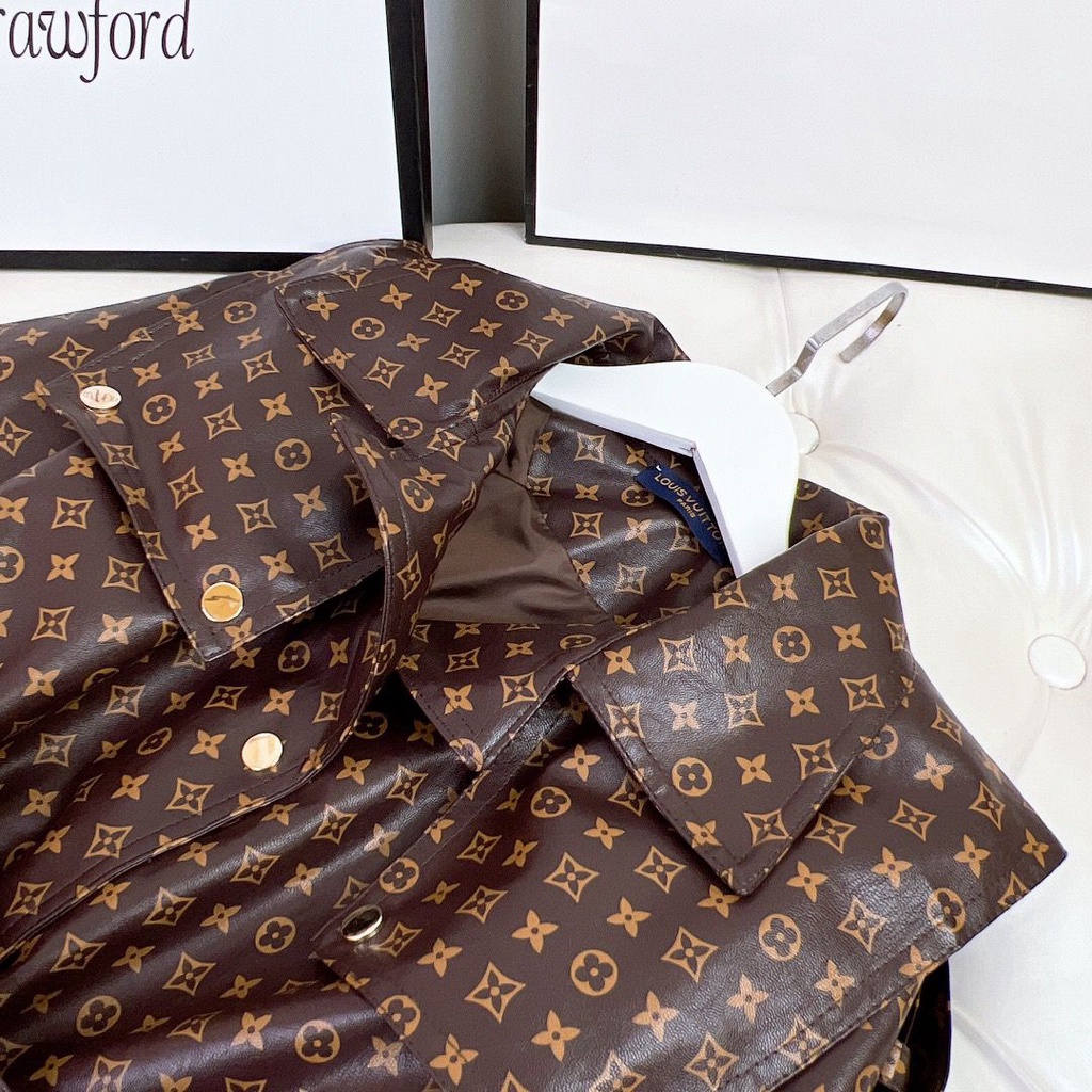 Listo Stock Louis Vuitton Hombres Mujeres Bebé Chaqueta De Cuero