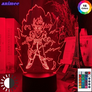 Anime Goku Vegeta 3D Led Night Light Dragon Ball Z lámpara de mesa para  niños, decoración de la habitación de la cama, regalos de cumpleaños y  Navidad