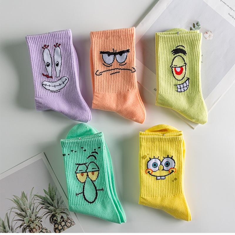 5 Pares Calcetines De Mujer Calcetines De Algodón De Dibujos Animados ...