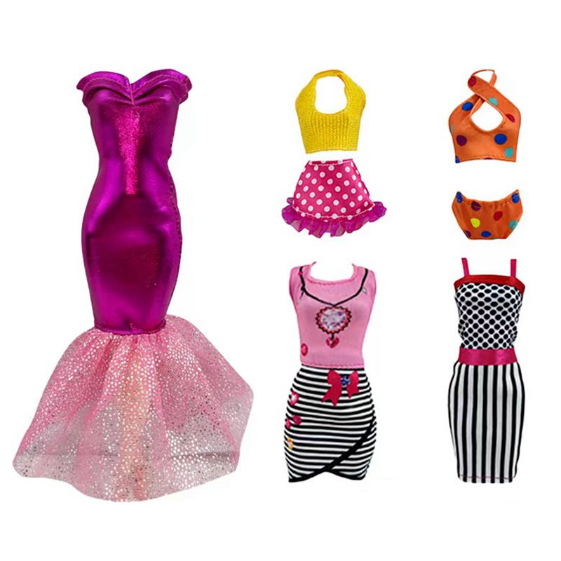 Conjunto De Ropa De Moda Para Barbie 5 Estilo Lote Envio Rapido Vestido De Muneca Traje Accesorios DIY Ninos Regalo