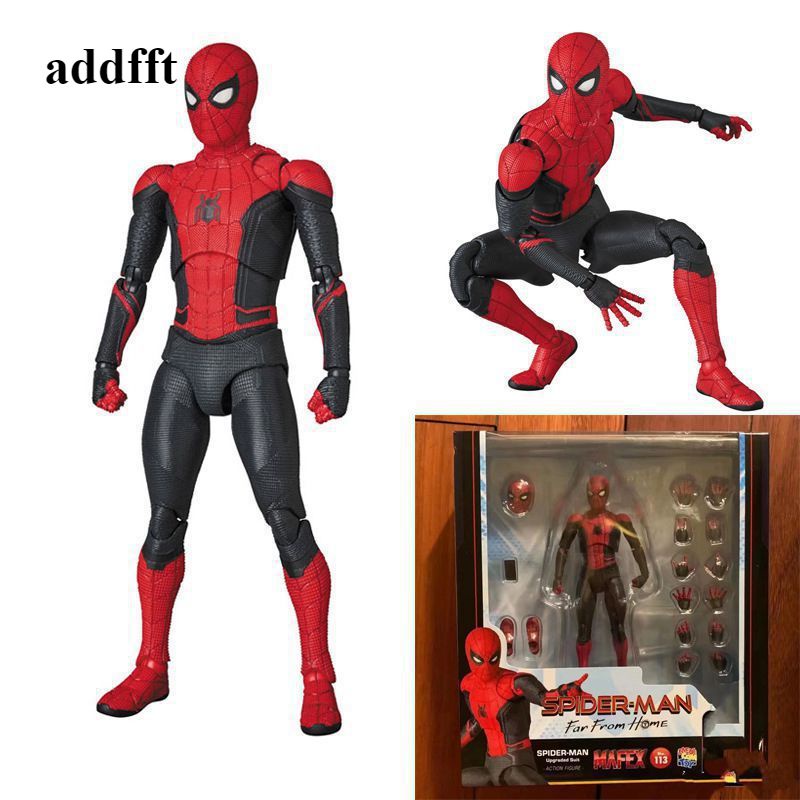 Marvel Vengadores H roe Spiderman Lejos De Casa Mafex 113 Spider Man Comic Ver Articulaciones Figura M vil Modelo Juguetes 15cm