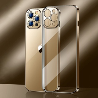 Funda De Silicona Suave Con Marco Cuadrado Transparente Mate Para iPhone 12 11  Pro Max Mini X XR XS