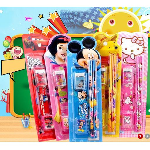 Kit De Papelería Kawaii Con Diseño De Capibara - Incluye Sacapuntas, Regla, Correctores Y Calcomanías