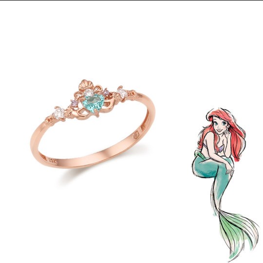 Anillo de princesa de Disney Anillo de apertura ajustable Lindo anillo de plata s925 Regalo de moda Shopee Chile
