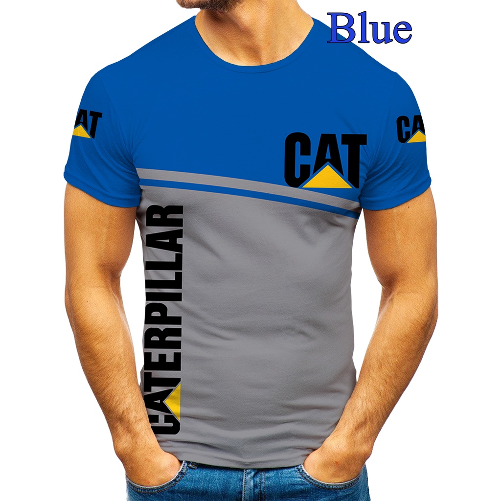 Camiseta De Manga Corta De Verano Para Hombres Y Mujeres - Azul BLWOENS