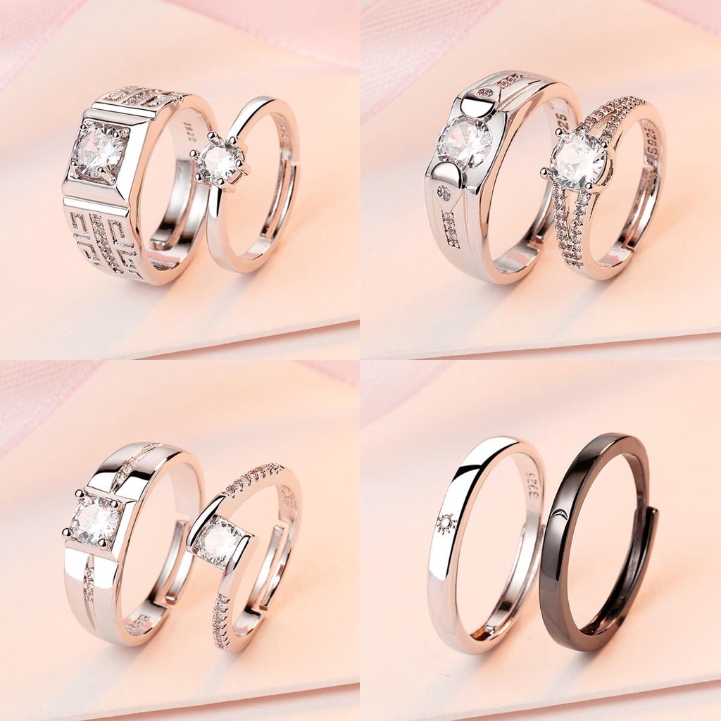  Anillos para hombre y mujer, anillo de plata S925 con