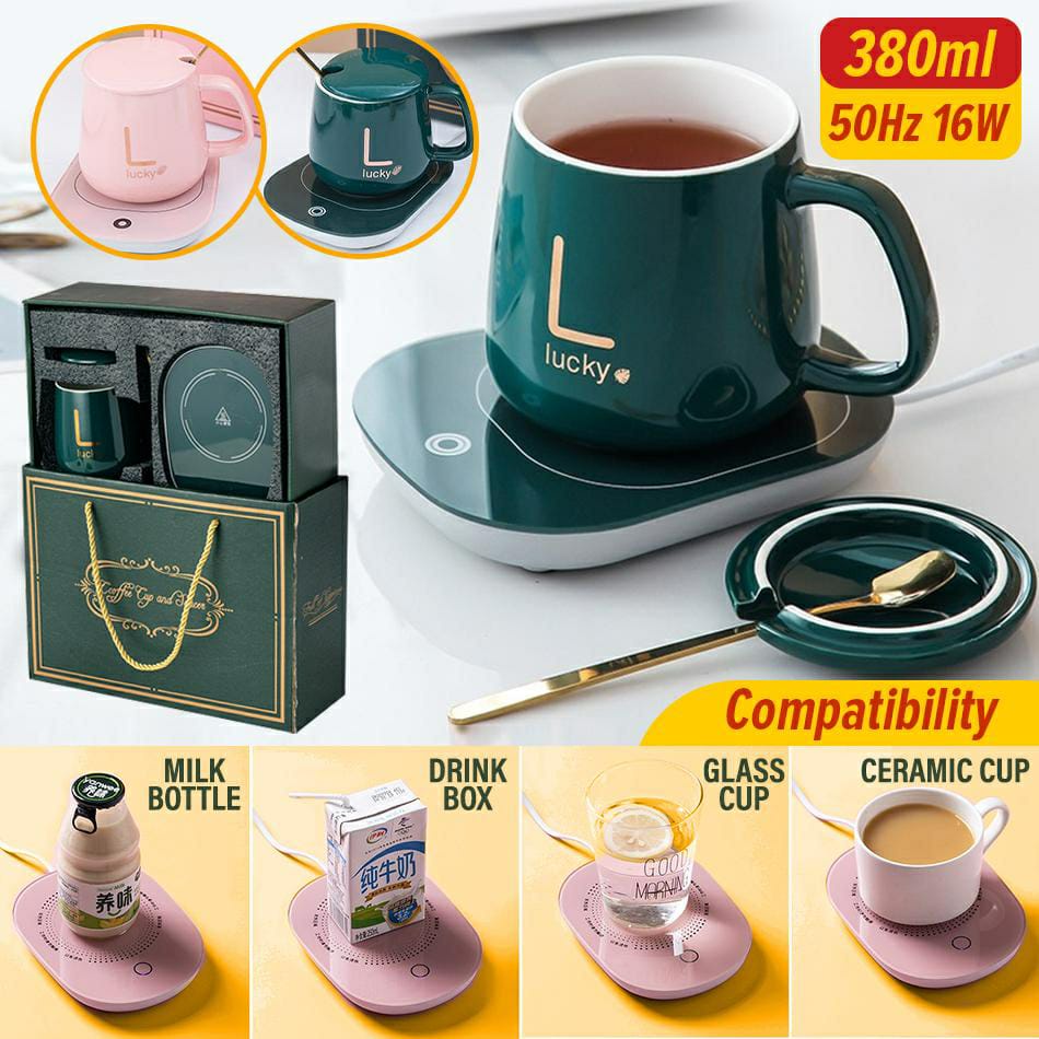 Taza eléctrica taza calentador de cerámica 55 grados GMW-Handle café taza  de té calentador de cerámica calefacción taza de café taza y platillo taza  eléctrica calentador taza taza de café taza y