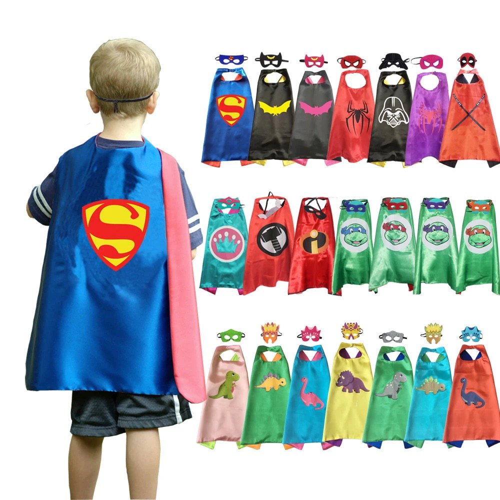  Capas y máscara de superhéroe para niños, disfraces de  superhéroe de doble filo para niños, juguetes de superhéroes para niños,  capas de superhéroes : Juguetes y Juegos