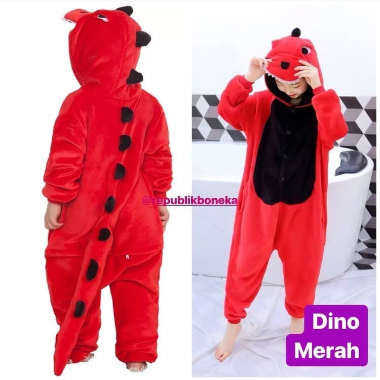 Mameluco de dinosaurio rojo hot sale