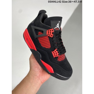 NikeAir Jordan 4 Red Thunder AJ4 Retro Zapatos Baloncesto Resistentes A Los Golpes Hombres Clásicos Antideslizantes Zapatillas De Deporte Mujeres Negro Rojo Relámpago 36-46 | Shopee Chile