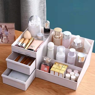 Organizador de almacenamiento de cosméticos, caja de almacenamiento de  maquillaje con cajones, soporte para lápiz labial, organizador de papelería  de gran capacidad - AliExpress