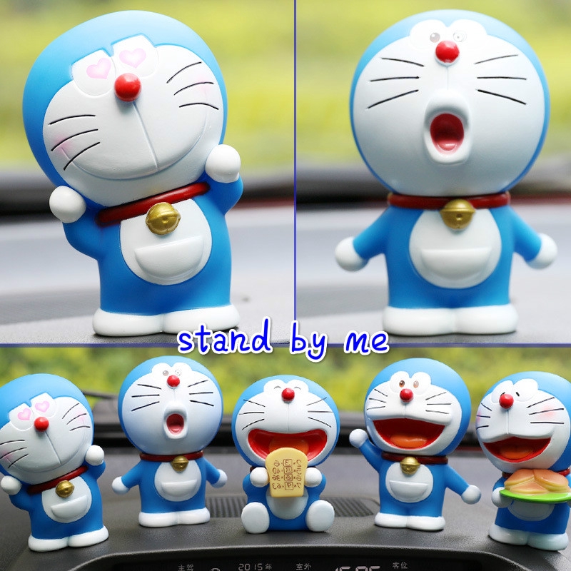 10CM Doraemon Muñecas De Coche Figuras Salpicadero De Dibujos Animados  Modelo Adornos Caja De Decoración De Automóviles Paquete